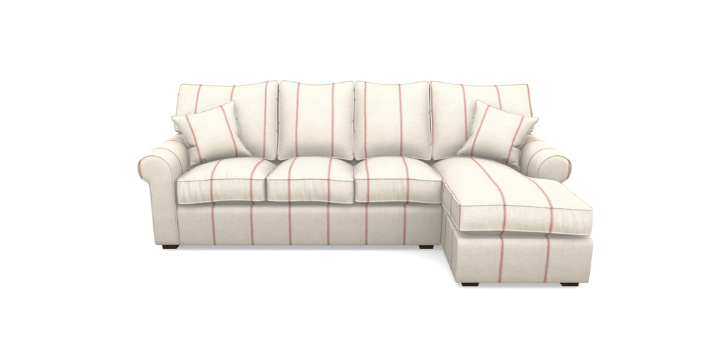 Product photograph of Upperton Rhf Chaise In Grain Sack Stripe - Red from Sofas and Stuff Limited