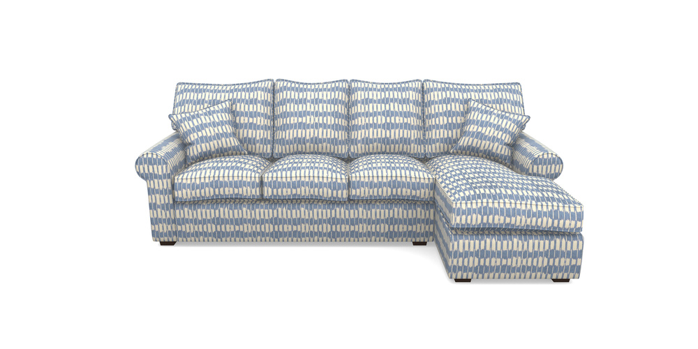 Product photograph of Upperton Rhf Chaise In V A Brompton Collection - Ikat - Morning Blue from Sofas and Stuff Limited