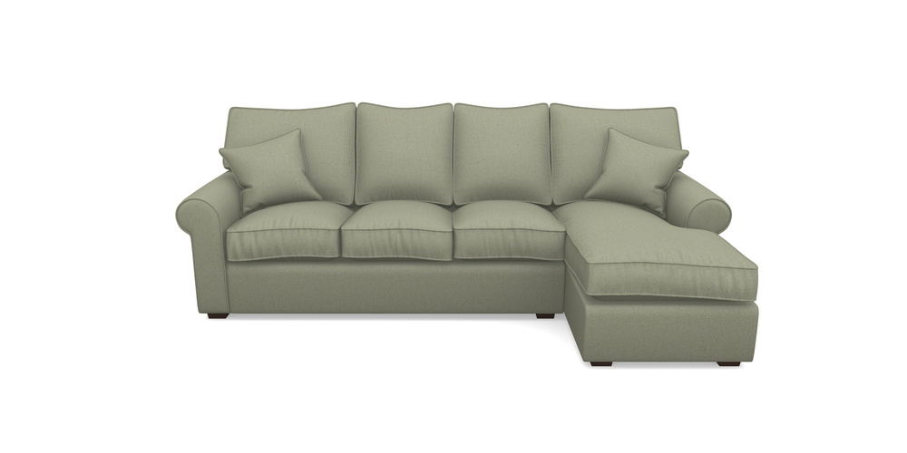 Product photograph of Upperton Rhf Chaise In Plain Linen Cotton - Sage from Sofas and Stuff Limited