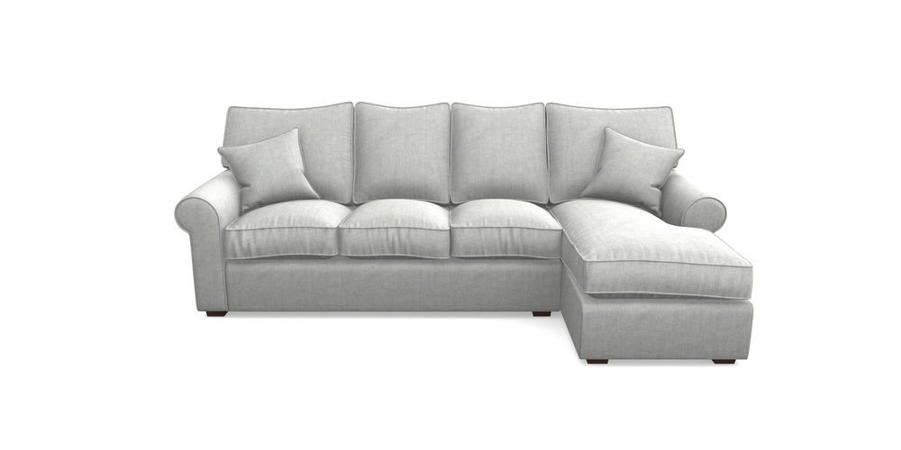 Product photograph of Upperton Rhf Chaise In Super Soft Velvet - Silver from Sofas and Stuff Limited