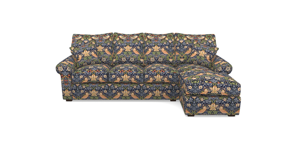 Product photograph of Upperton Rhf Chaise In William Morris Collection - Strawberry Thief - Indigo Mineral from Sofas and Stuff Limited