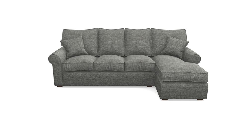 Product photograph of Upperton Rhf Chaise In Textured Velvet - Slate from Sofas and Stuff Limited