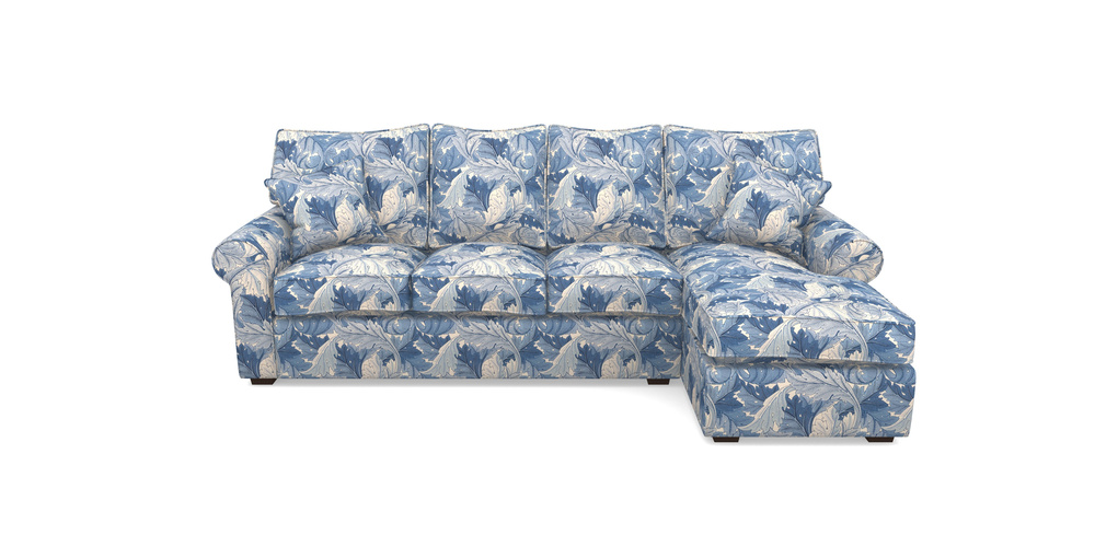 Product photograph of Upperton Rhf Chaise In William Morris Collection - Acanthus - Woad from Sofas and Stuff Limited