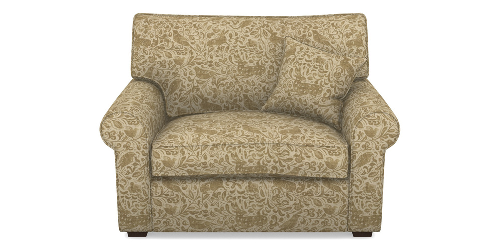 Product photograph of Upperton Snuggler In V A Drawn From Nature - Bird And Rabbit - Gold from Sofas and Stuff Limited