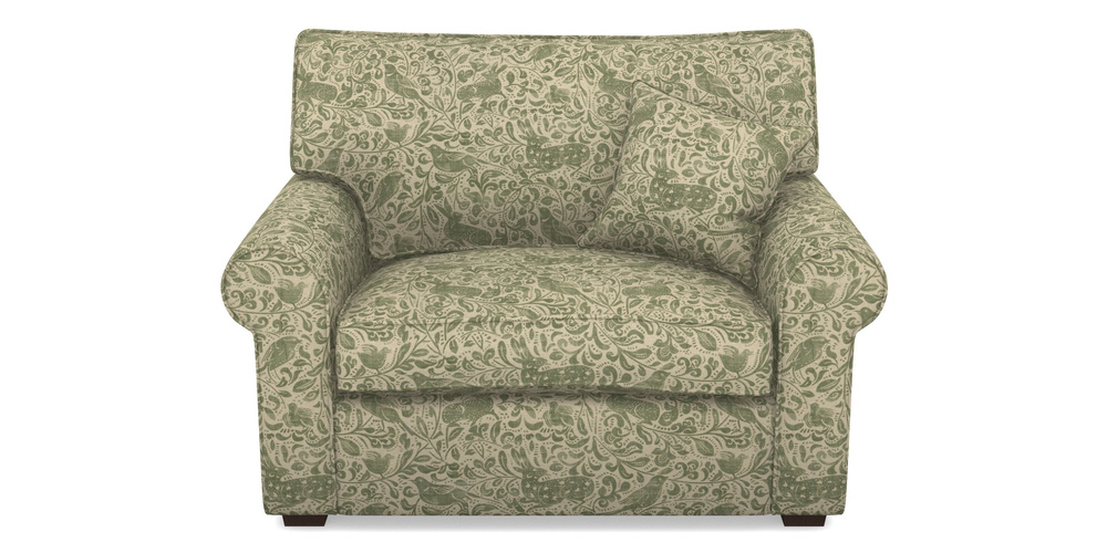 Product photograph of Upperton Snuggler In V A Drawn From Nature - Bird And Rabbit - Light Green from Sofas and Stuff Limited