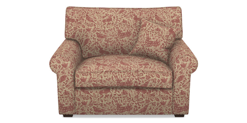Product photograph of Upperton Snuggler In V A Drawn From Nature - Bird And Rabbit - Red from Sofas and Stuff Limited