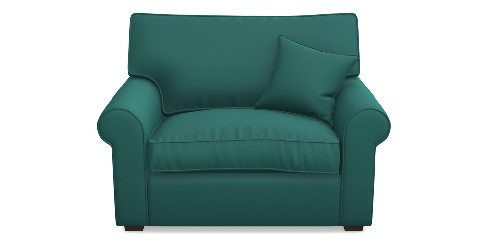 Product photograph of Upperton Snuggler In Clever Glossy Velvet - Kingfisher from Sofas and Stuff Limited