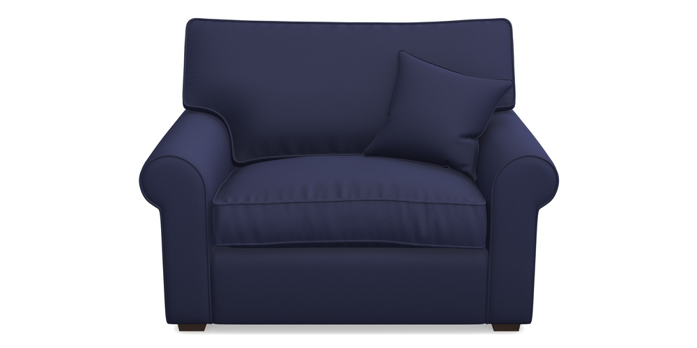 Product photograph of Upperton Snuggler In Clever Glossy Velvet - Navy from Sofas and Stuff Limited