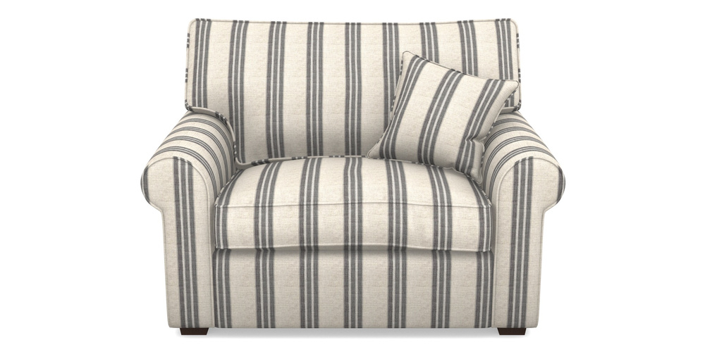 Product photograph of Upperton Snuggler In Cloth 18 Stripes - Bengal - Bible Black from Sofas and Stuff Limited