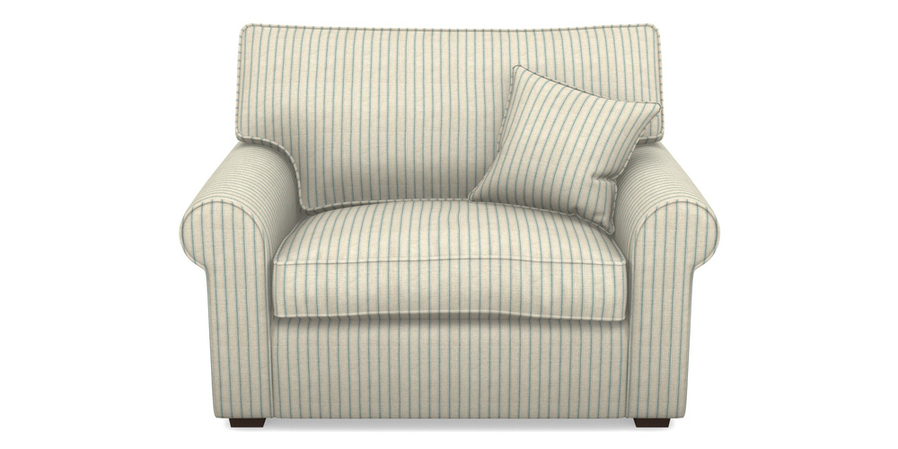 Product photograph of Upperton Snuggler In Cloth 18 Stripes - Ticking - Basil from Sofas and Stuff Limited