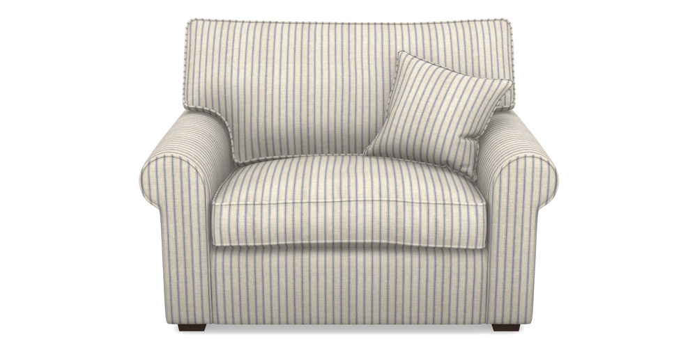 Product photograph of Upperton Snuggler In Cloth 18 Stripes - Ticking - Indigo from Sofas and Stuff Limited