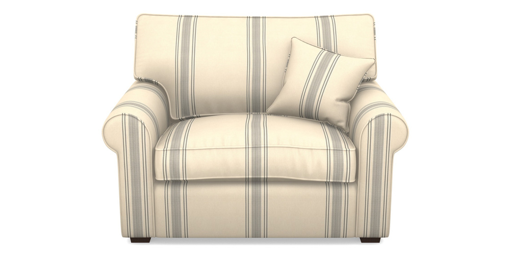 Product photograph of Upperton Snuggler In Cloth 22 - Racing Stripes Cheltenham - Charcoal from Sofas and Stuff Limited