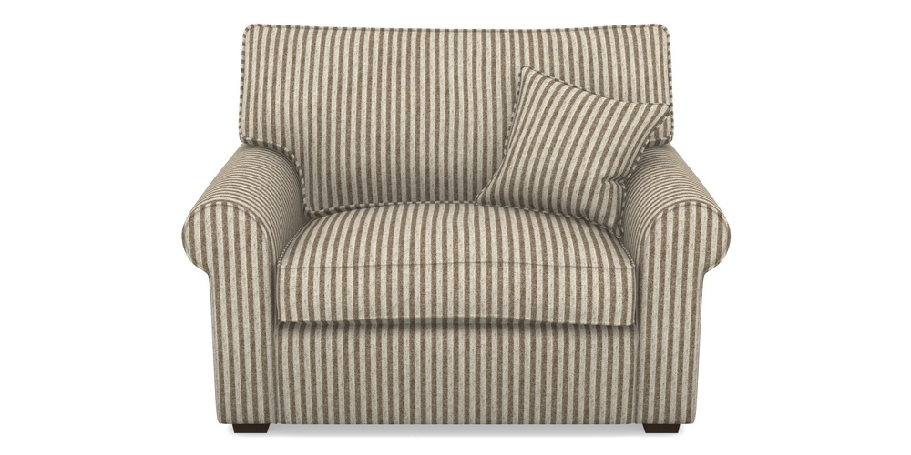 Product photograph of Upperton Snuggler In Cloth 22 - Pinstripe - Peat from Sofas and Stuff Limited