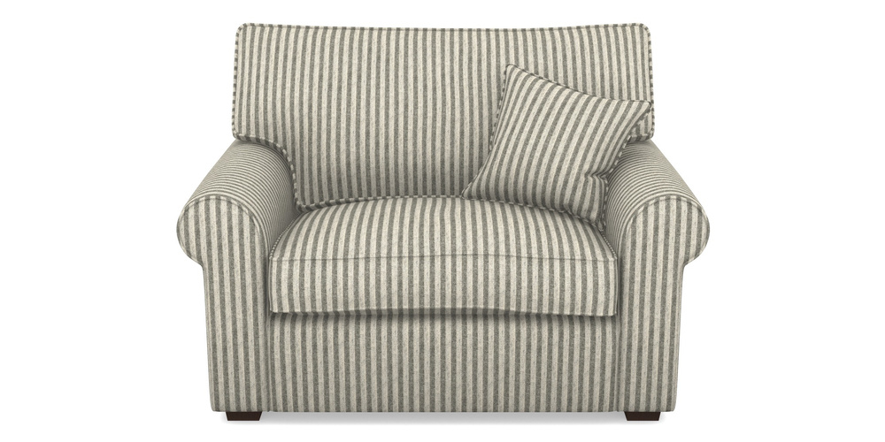 Product photograph of Upperton Snuggler In Cloth 22 - Pinstripe - Seal from Sofas and Stuff Limited