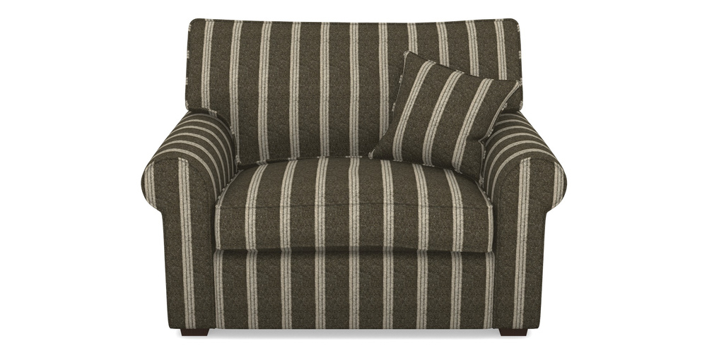 Product photograph of Upperton Snuggler In Cloth 20 - Design 2 - Olive Stripe from Sofas and Stuff Limited