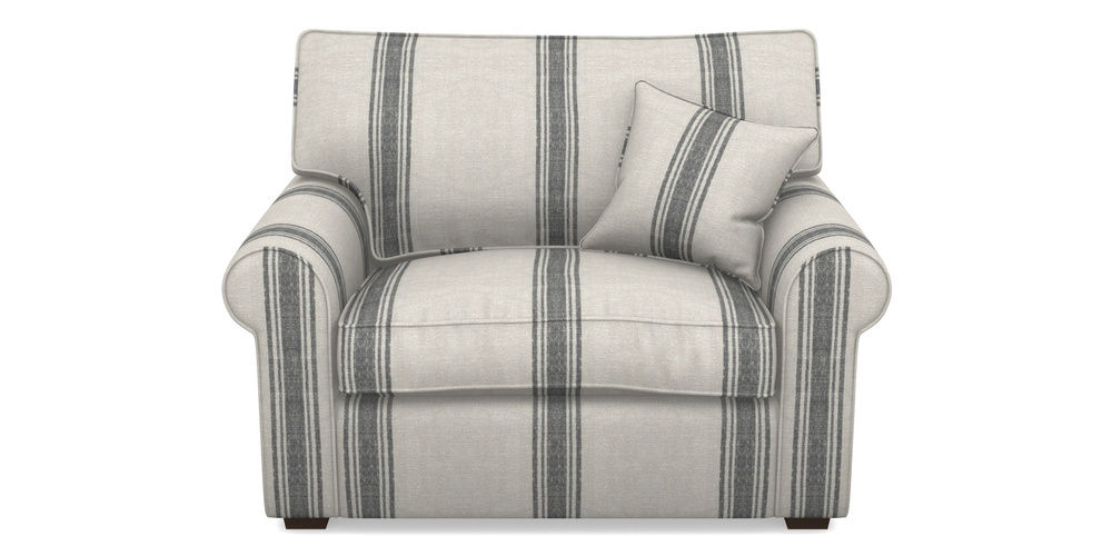 Product photograph of Upperton Snuggler In Flemish Stripe - Flemish Black from Sofas and Stuff Limited