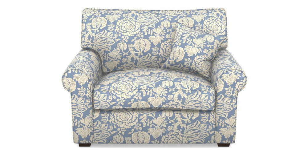 Product photograph of Upperton Snuggler In V A Brompton Collection - Flowering Kale - Morning Blue from Sofas and Stuff Limited