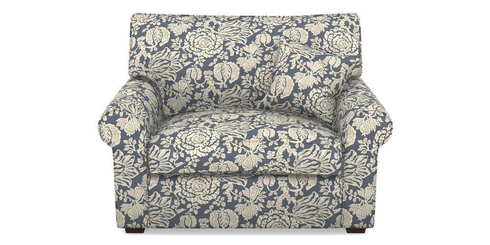 Product photograph of Upperton Snuggler In V A Brompton Collection - Flowering Kale - Midnight Blue from Sofas and Stuff Limited