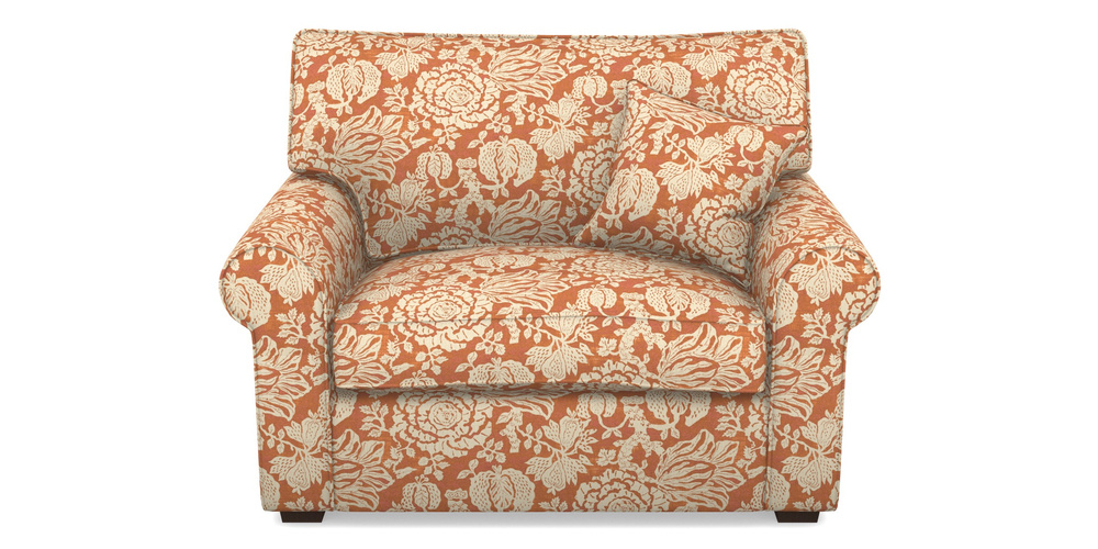 Product photograph of Upperton Snuggler In V A Brompton Collection - Flowering Kale - Terracotta from Sofas and Stuff Limited