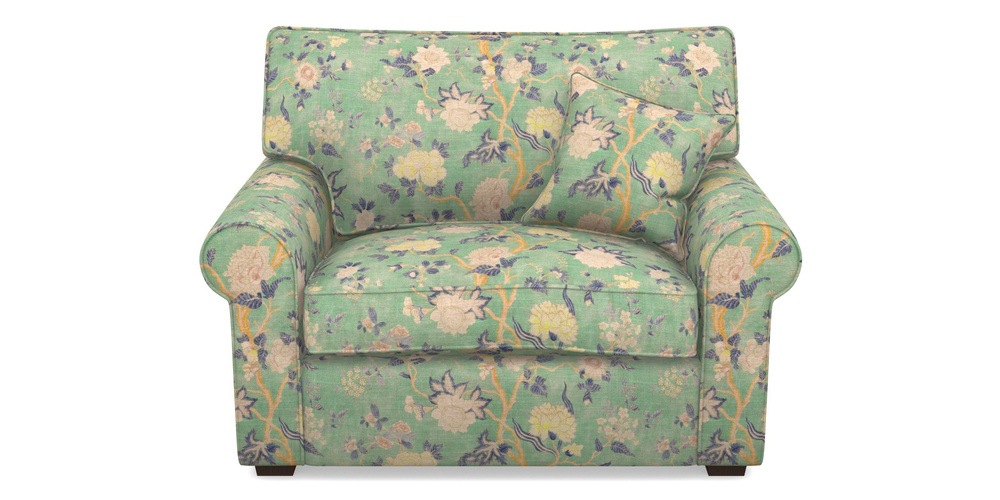 Product photograph of Upperton Snuggler In Floral Linen - Even So Verde from Sofas and Stuff Limited