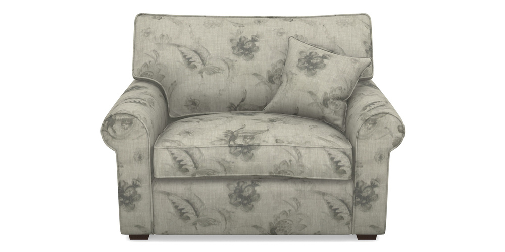 Product photograph of Upperton Snuggler In Floral Linen - Lela Mystery Oat Sepia from Sofas and Stuff Limited