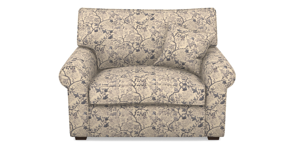 Product photograph of Upperton Snuggler In Rhs Collection - Gertrude Jekyll Linen Cotton Blend - Navy from Sofas and Stuff Limited