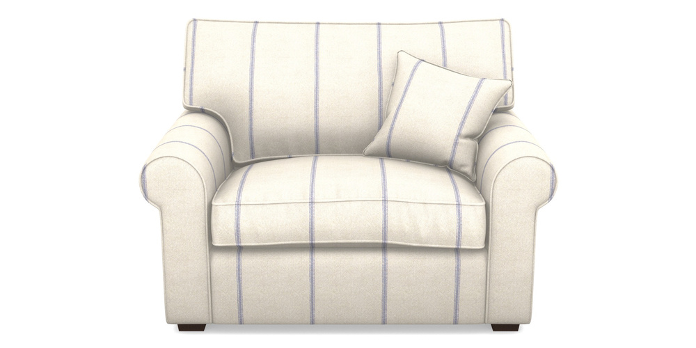 Product photograph of Upperton Snuggler In Grain Sack Stripe - Blue from Sofas and Stuff Limited