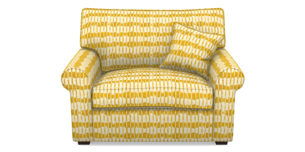 Product photograph of Upperton Snuggler In V A Brompton Collection - Ikat - Corn from Sofas and Stuff Limited