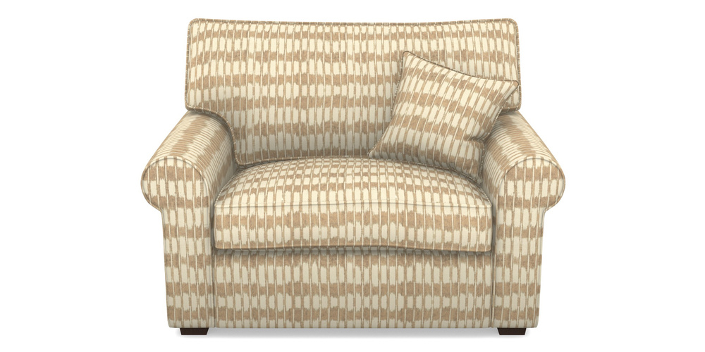 Product photograph of Upperton Snuggler In V A Brompton Collection - Ikat - Assam Tea from Sofas and Stuff Limited