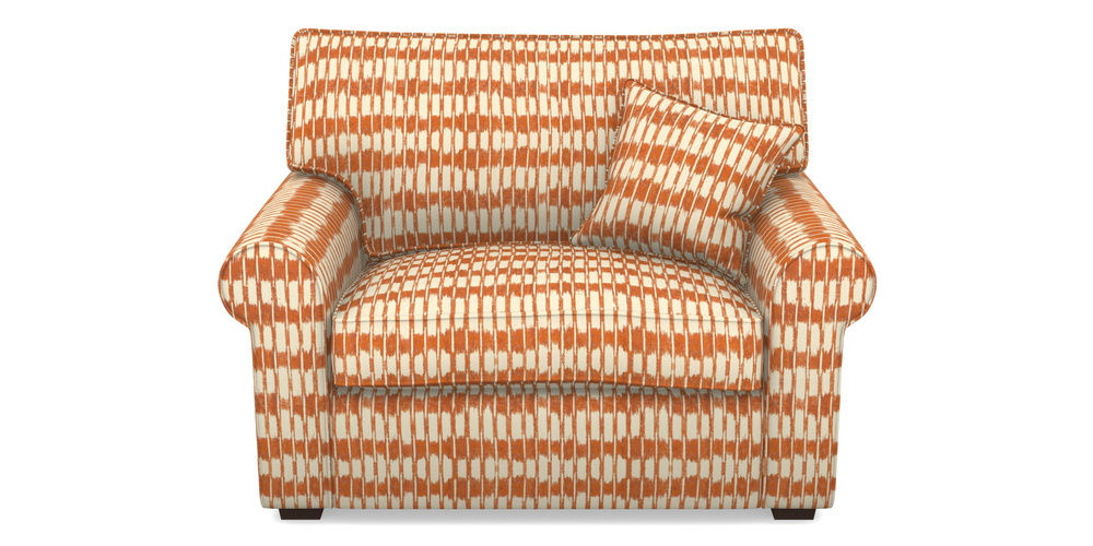 Product photograph of Upperton Snuggler In V A Brompton Collection - Ikat - Terracotta from Sofas and Stuff Limited