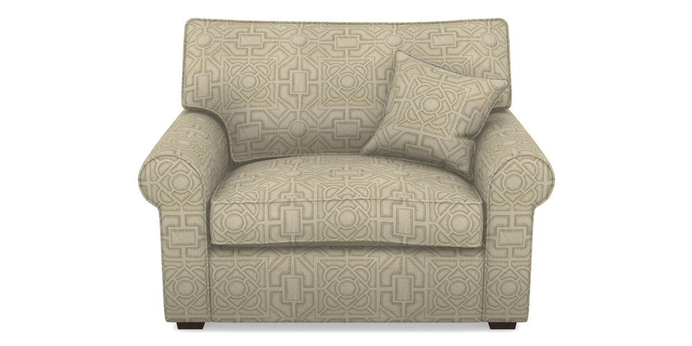 Product photograph of Upperton Snuggler In Rhs Collection - Large Knot Garden Linen - Pistachio from Sofas and Stuff Limited