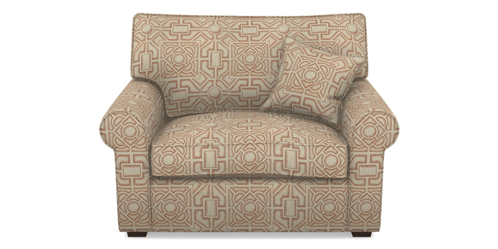 Product photograph of Upperton Snuggler In Rhs Collection - Large Knot Garden Linen - Terracotta from Sofas and Stuff Limited