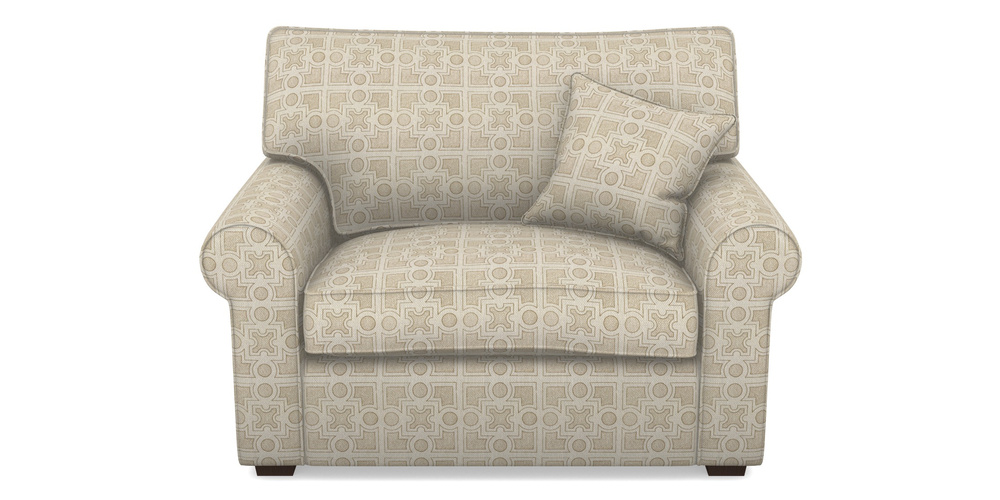 Product photograph of Upperton Snuggler In Rhs Collection - Small Knot Garden Cotton Weave - Gold from Sofas and Stuff Limited