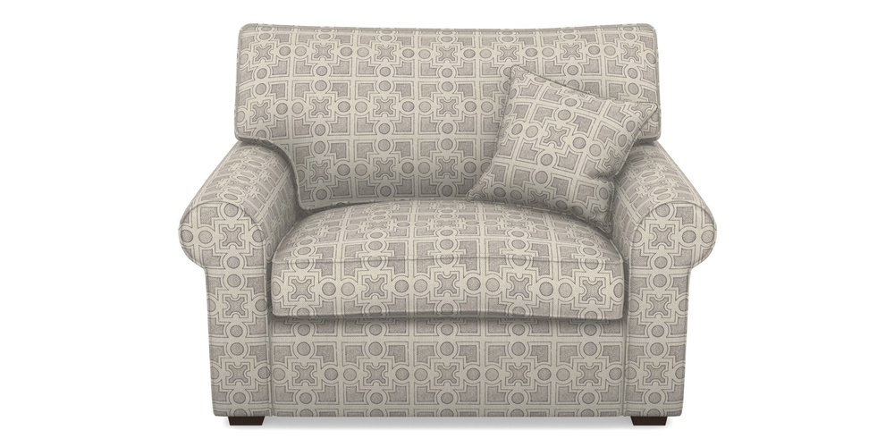 Product photograph of Upperton Snuggler In Rhs Collection - Small Knot Garden Cotton Weave - Grey from Sofas and Stuff Limited