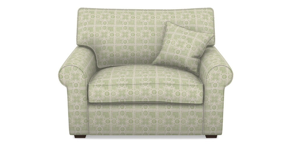 Product photograph of Upperton Snuggler In Rhs Collection - Small Knot Garden Cotton Weave - Green from Sofas and Stuff Limited