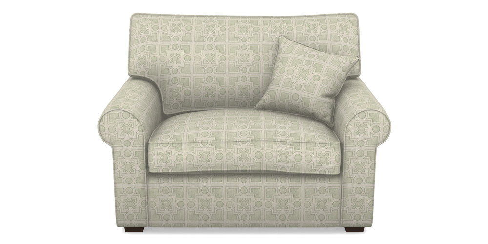 Product photograph of Upperton Snuggler In Rhs Collection - Small Knot Garden Cotton Weave - Pistachio from Sofas and Stuff Limited