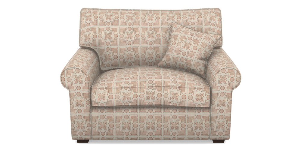 Product photograph of Upperton Snuggler In Rhs Collection - Small Knot Garden Cotton Weave - Terracotta from Sofas and Stuff Limited