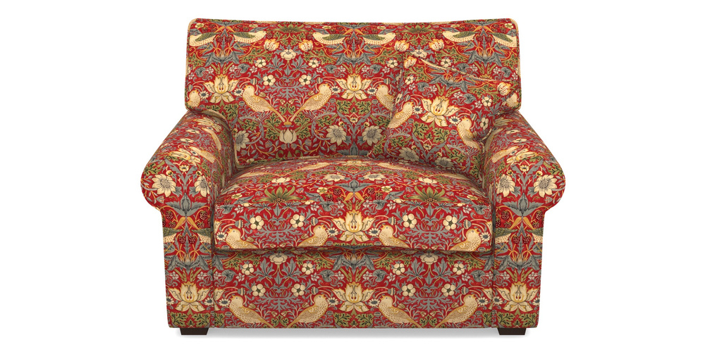 Product photograph of Upperton Snuggler In William Morris Collection - Strawberry Thief - Crimson Slate from Sofas and Stuff Limited