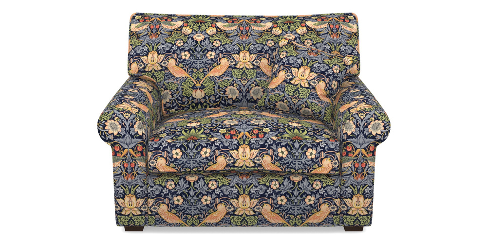 Product photograph of Upperton Snuggler In William Morris Collection - Strawberry Thief - Indigo Mineral from Sofas and Stuff Limited