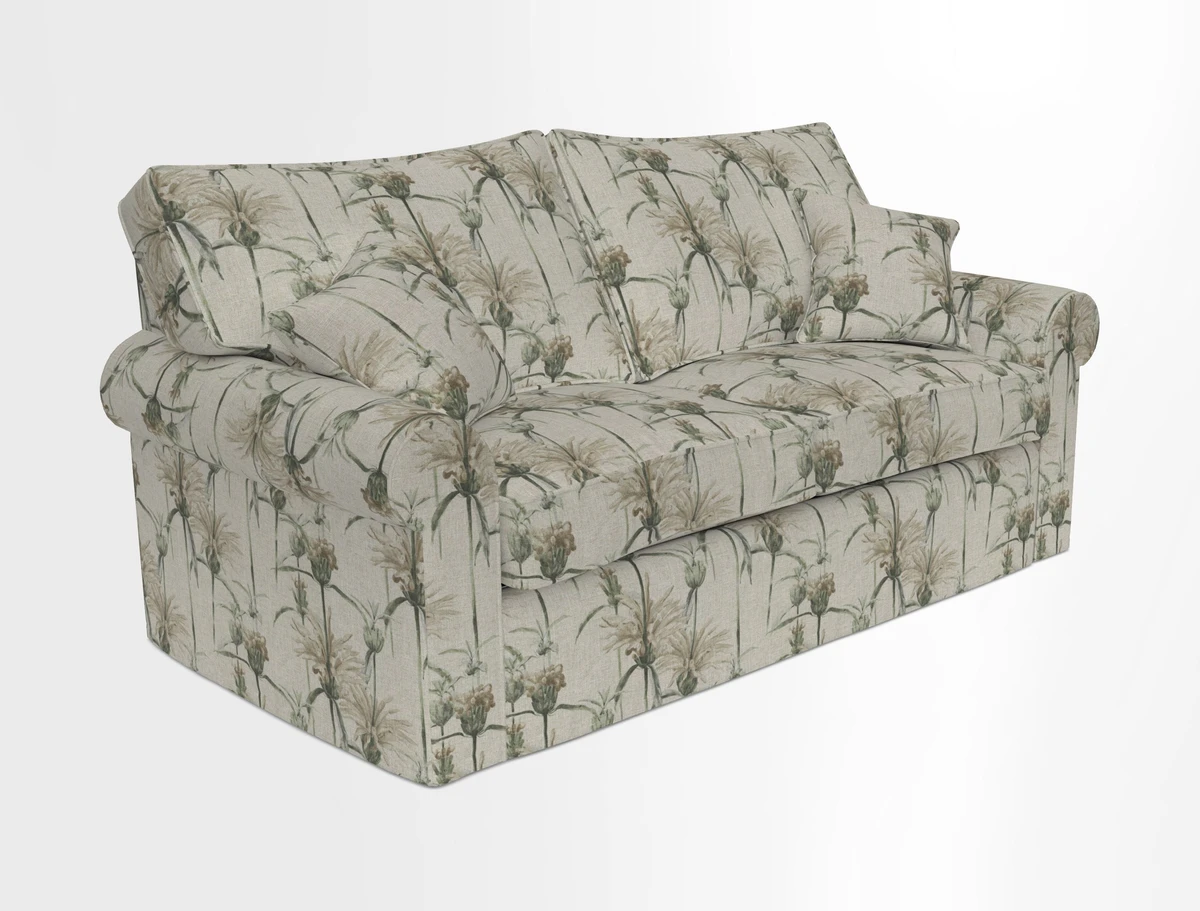 Upperton Sofa Bed in Floral Linen Even So Verde