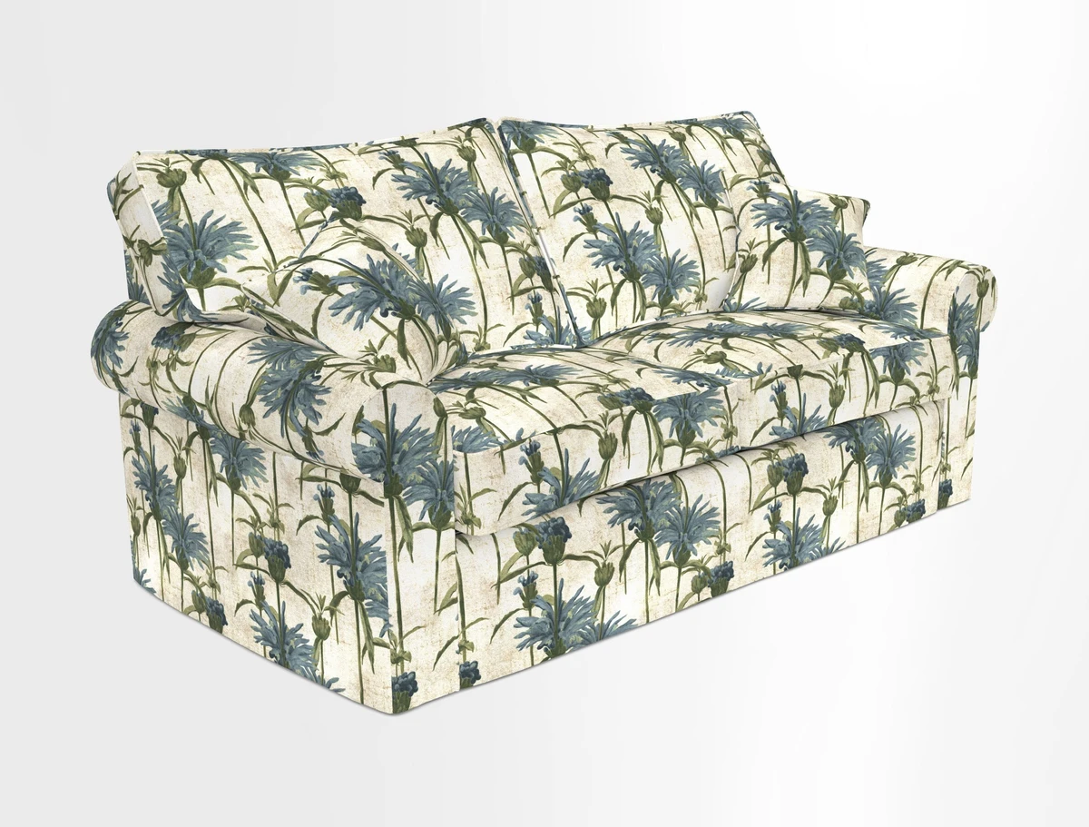Upperton Sofa Bed in Floral Linen Even So Verde