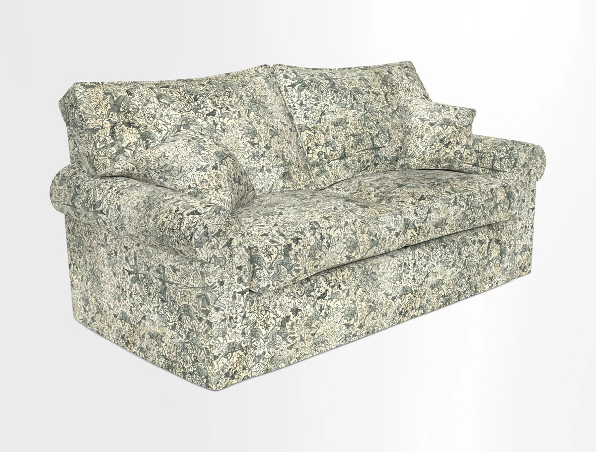 Upperton Sofa Bed in Floral Linen Even So Verde