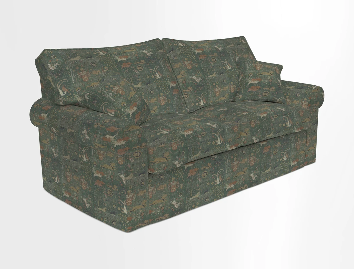 Upperton Sofa Bed in Floral Linen Even So Verde