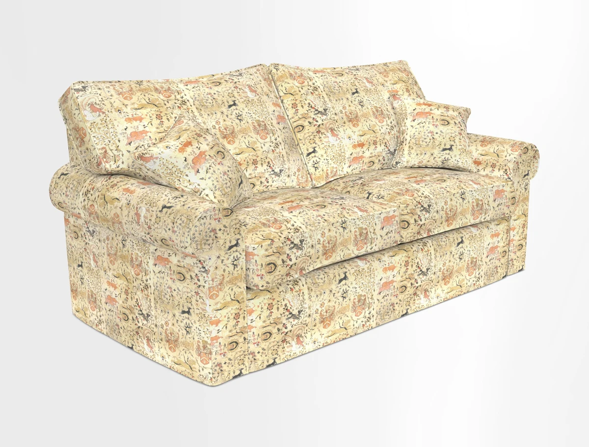 Upperton Sofa Bed in Floral Linen Even So Verde