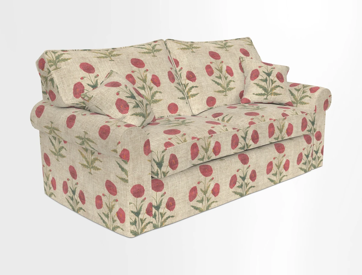 Upperton Sofa Bed in Floral Linen Even So Verde