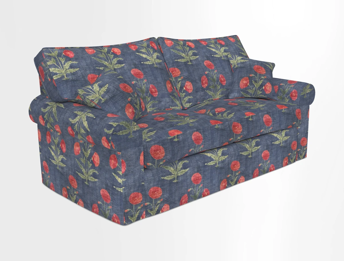 Upperton Sofa Bed in Floral Linen Even So Verde