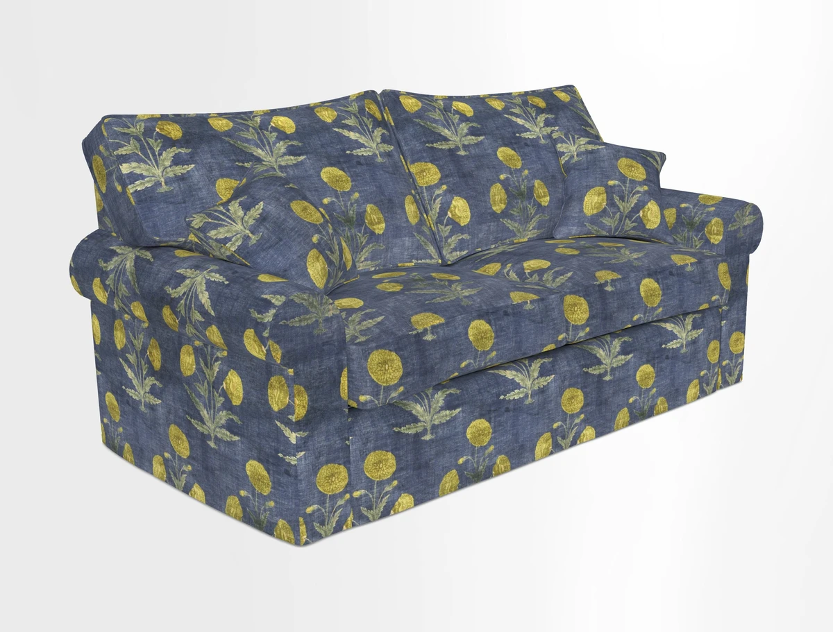 Upperton Sofa Bed in Floral Linen Even So Verde
