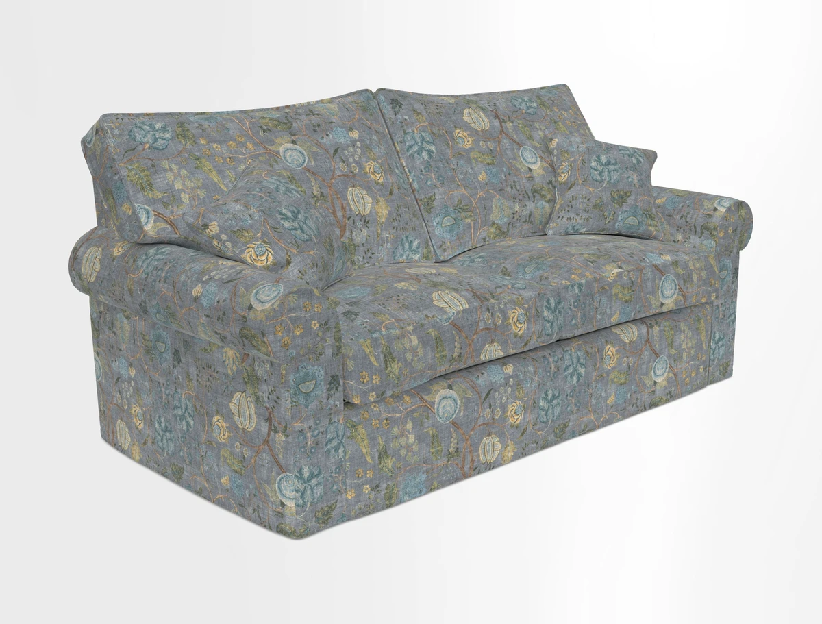 Upperton Sofa Bed in Floral Linen Even So Verde