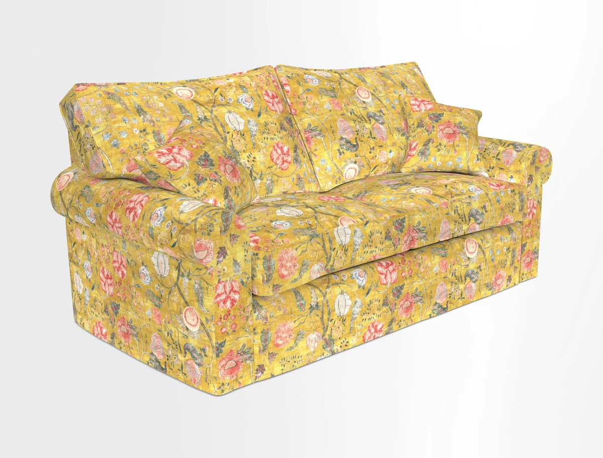 Upperton Sofa Bed in Floral Linen Even So Verde