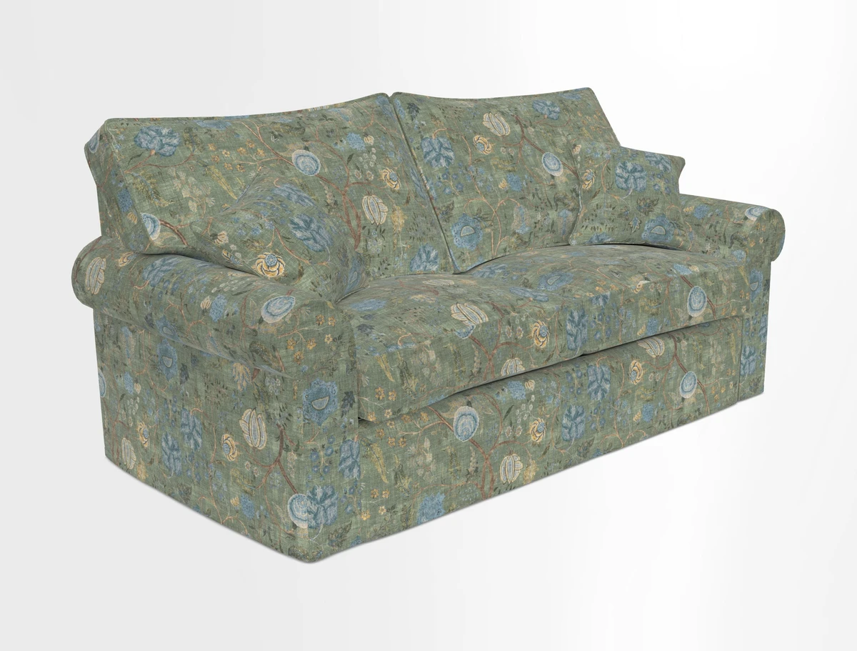 Upperton Sofa Bed in Floral Linen Even So Verde